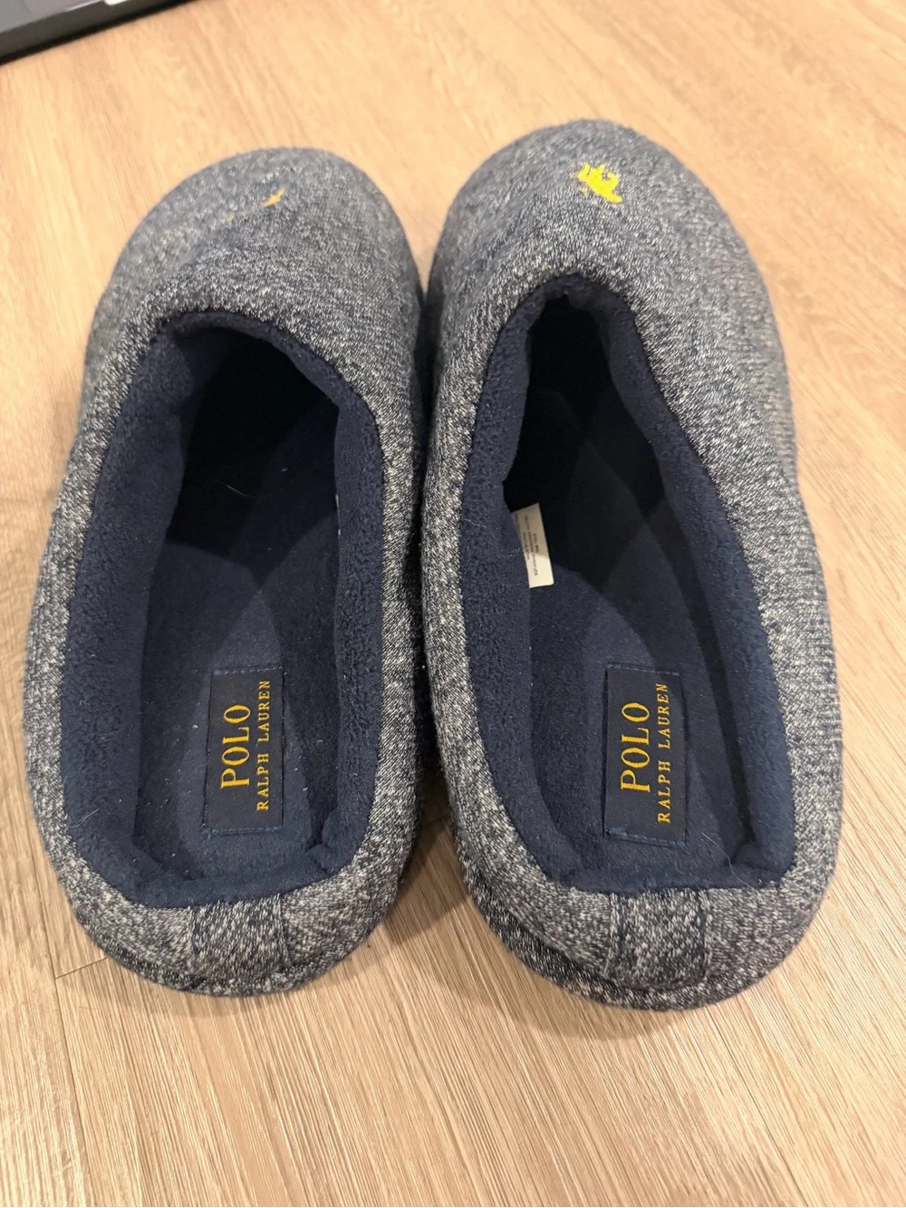 Polo Ralph Lauren Quilted House Slippers Gray Heathered Men's Size 11